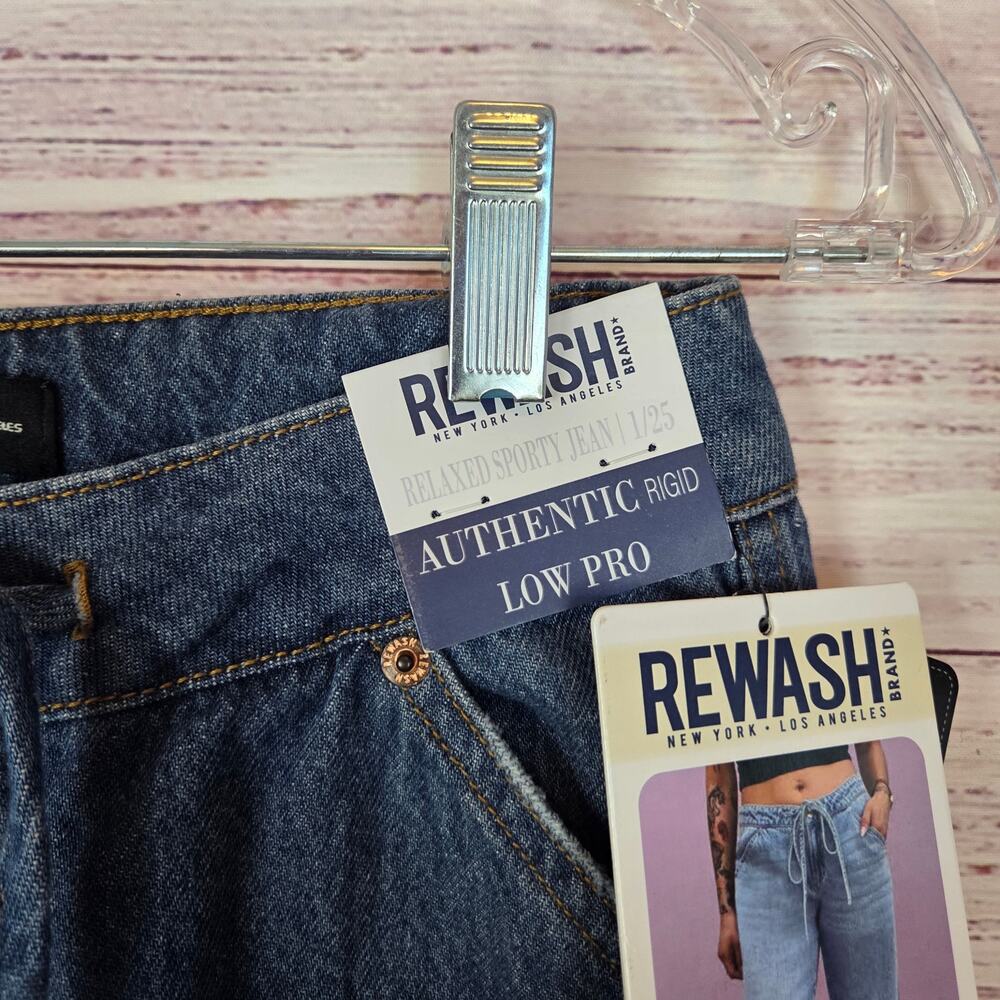 Rewash Low Pro Relax Sporty Jeans Skater 1(25) Baggy Wide Leg Denim Granola NWT - Picture 7 of 14